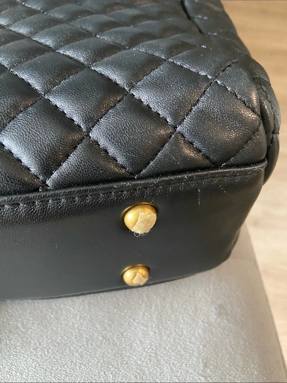 Classic Quilted Black Shoulder Bag with Gold Chain